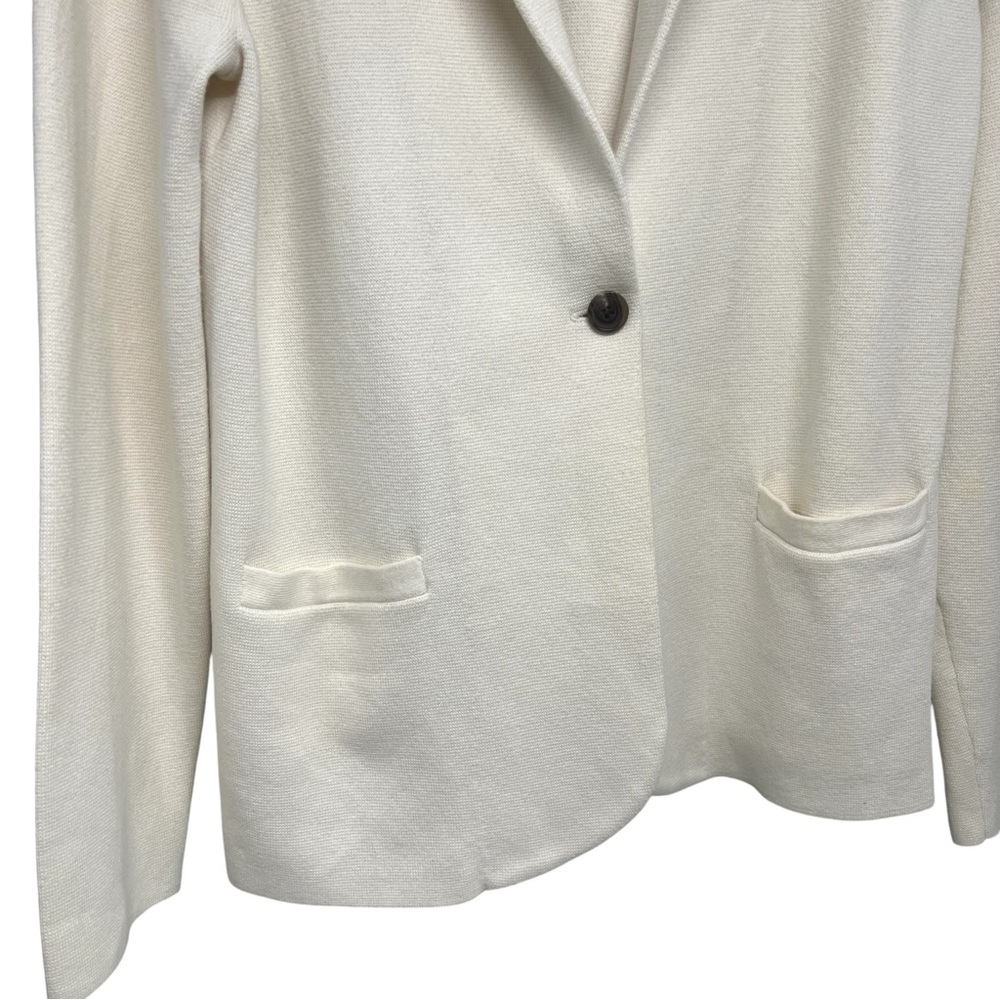 J. Crew Factory Schoolboy Sweater Blazer Ivory Single Button Women’s Large - Picture 6 of 10